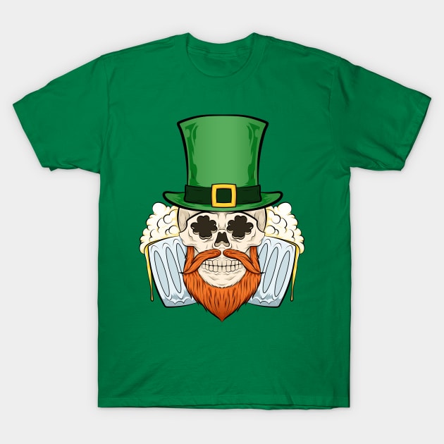 skull beer st patricks day of dead T-Shirt by the house of parodies